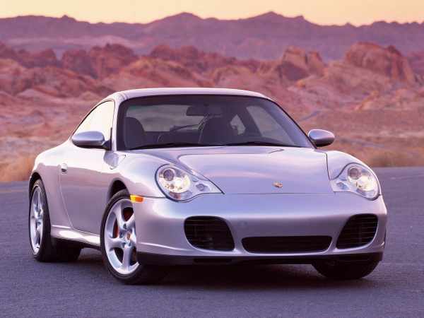 2002 Porsche 911 showing it's updated headlights