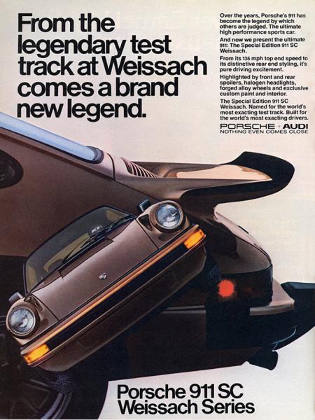 Ad for the 1980 Porsche 911 Weissach edition